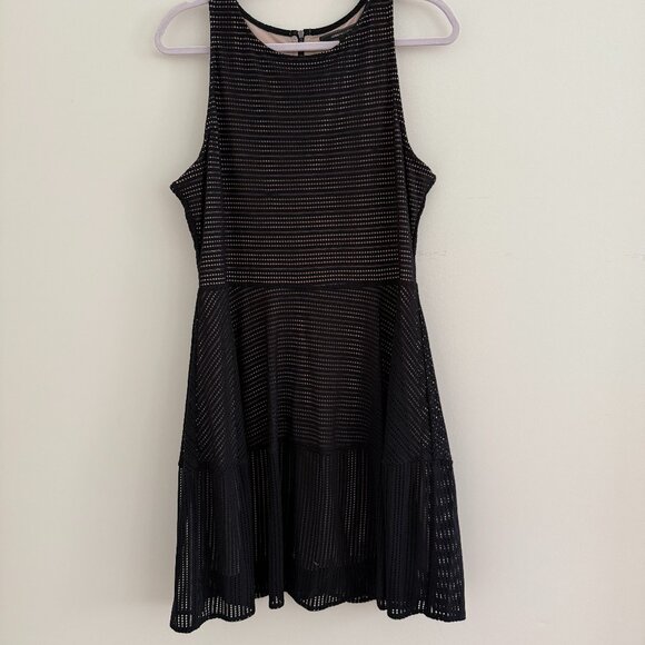BCBG MAXAZRIA Sheer/Lined Black A Line Dress - Size Large - Picture 1 of 9